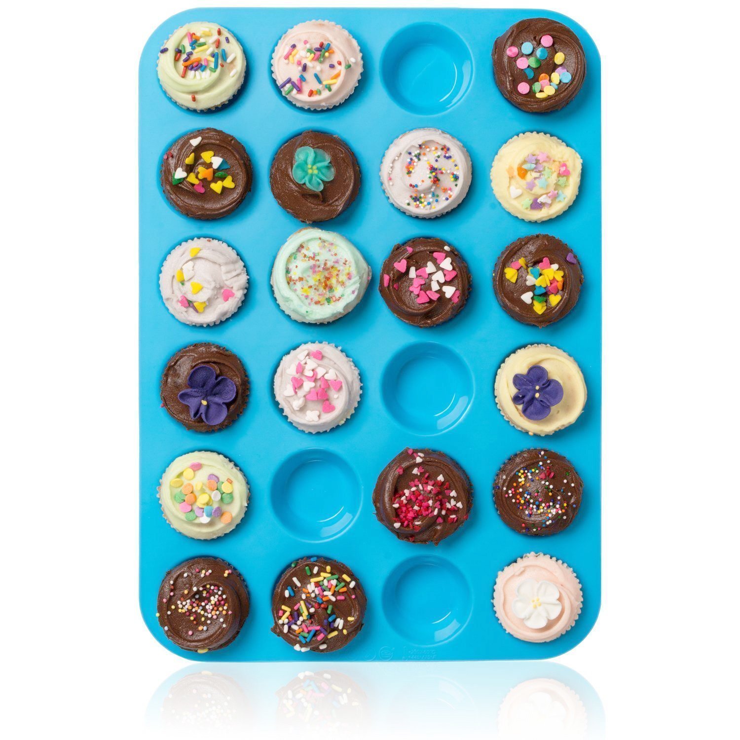 Freshlove Large Mini Muffin Pans - 24 Cup Jumbo Silicone Pan for ...