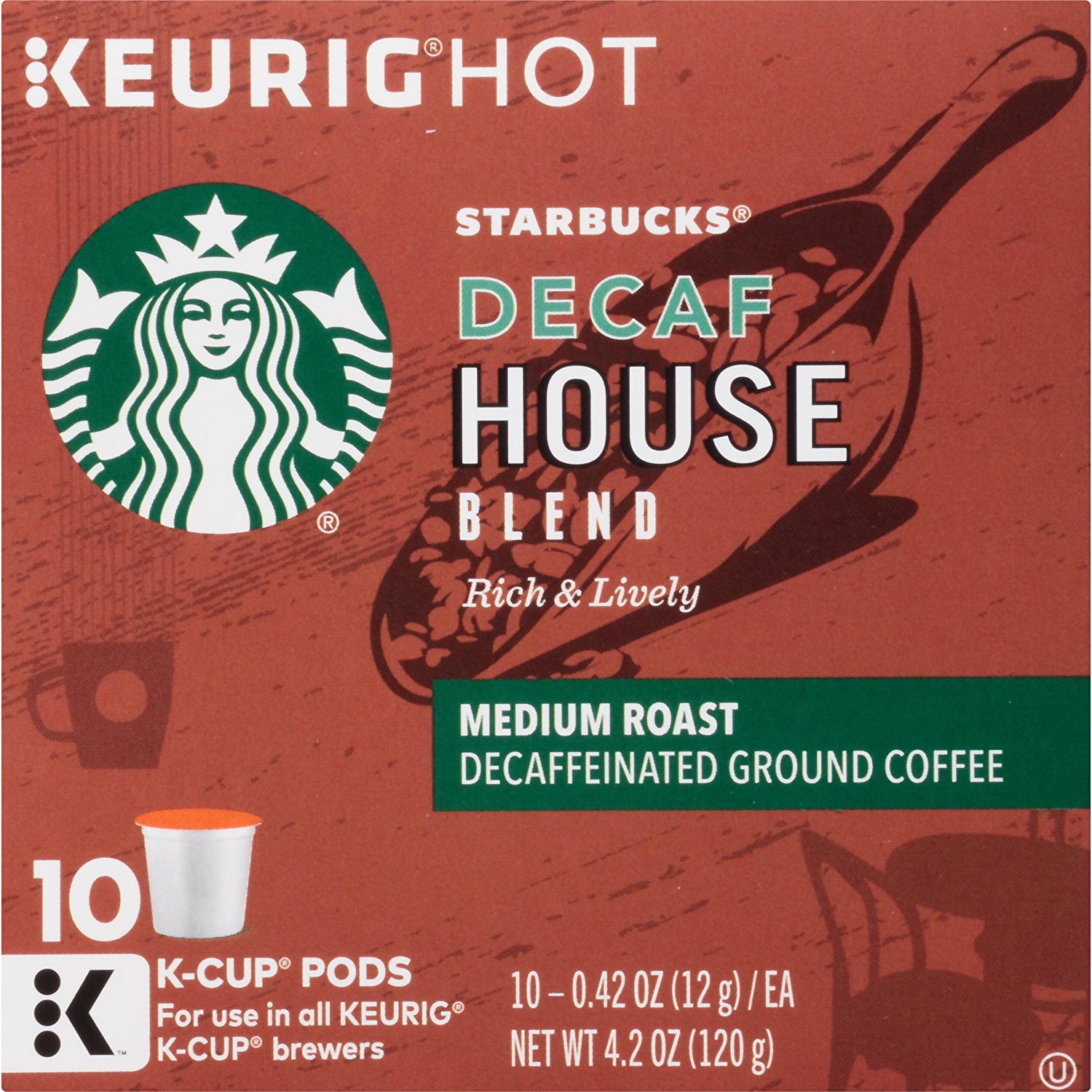 Starbucks Decaf House Blend, K-Cup for Keurig Brewers, 60 Count N2 free ...