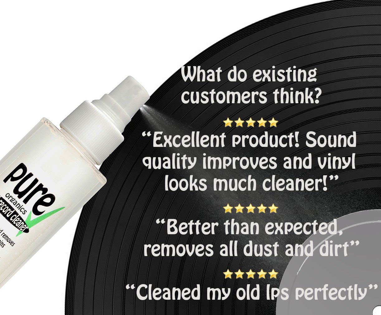Antistatic Vinyl Record LP Cleaning Solution with Microfibre Cloth by
