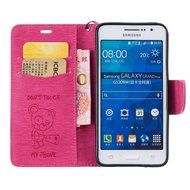 Galaxy Grand Prime Case, Galaxy Grand Prime Wallet Case,PHEZEN Cute Bear Don't Touch My Phone Design PU Leather... N29