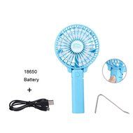 Portable Battery Fan USB Mini Personal Rechargeable Handheld Fan with Metal Clip, Foldable (Blue) N5
