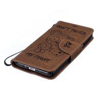 Galaxy Grand Prime Case, Galaxy Grand Prime Wallet Case,PHEZEN Cute Bear Don't Touch My Phone Design PU Leather... N32