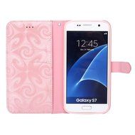 Galaxy S7 Case,Galaxy S7 Wallet Case, PHEZEN Bling Liquid Glitter Love Heart Floating 3D Hourglasses Luxury Pu... N28