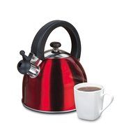Mr Coffee Walston Stainless Steel Tea Kettle, 2 quart, Metallic Red N3