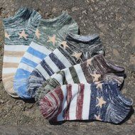 KAKA(TM) Men's Summer Stripe Style Cotton Casual Deodorant Short Sports Socks 10 Pairs Mix Color Shipping N13