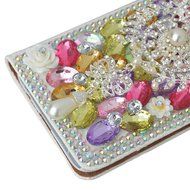 Spritech(TM) Bling Phone Case For Samsung Galaxy S6 Edge Plus,3D Handmade Colorful Crystal White Flower Accessary... N10