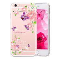 iPhone 6 Plus / 6S Plus Case,PHEZEN Beauty Butterfly Floral Flower Glitter Bling Crystal Rhinestone Diamond Clear... N9