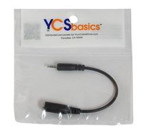 YCS Basics 6 Inch 2.5mm 4 Conductor Male to 3.5mm Female 4 Conductor Cable N2
