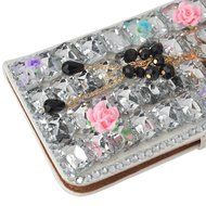 Spritech(TM) Bling Phone Case For Samsung Galaxy S6 Edge Plus,3D Handmade Colorful Crystal White Flower Accessary... N18