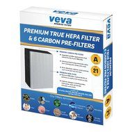 Premium True HEPA Filter with 6 Activated Carbon Pre Filters compatible with Winix 115115 Size 21 - Works with... N3