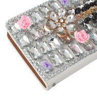 Spritech(TM) Bling Phone Case For Samsung Galaxy S6 Edge Plus,3D Handmade Colorful Crystal White Flower Accessary... N19