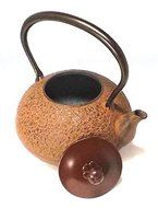 Naubu Iron Kettle Tetsubin Umemaruko Copper Lid Rust Color 1.2L（japan import）