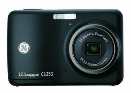 GE C1233 12MP Digital Camera with 3X Optical Zoom and 2.4 Inch LCD with Auto Brightness (Black)