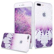 iPhone 7 Plus Case, PHEZEN Henna Mandala Floral Design [Scratch Resistant] Clear TPU Bumper Case Soft Rubber Gel... N43