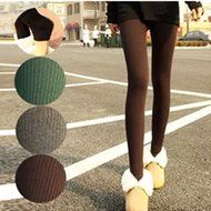 Spritech(TM) Women Girls Warm Cable Cotton Women Elastic Trample Feet Tights Stockings Leggings Brown N5