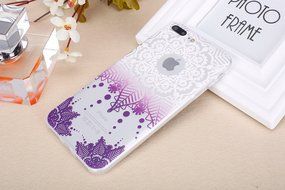 iPhone 7 Plus Case, PHEZEN Henna Mandala Floral Design [Scratch Resistant] Clear TPU Bumper Case Soft Rubber Gel... N45