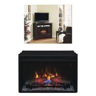 Complete Set Delray Dual Entertainment Mantel in Roasted Walnut with 26" Infrared Spectrafire Plus Insert with...