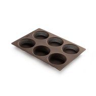 Lekue 6 Cavity Micro Perforated Round Roll Baking Pan, Brown