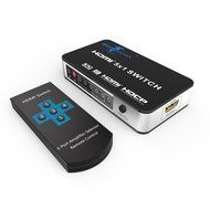 Goronya 4K x 2K Ultra HD 5 Ports HDMI Switch with IR Wireless Remote and Power Adapter