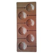 Fanhesheng 6 Cavity Smiley Face Shape Lollipop Silicone Chocolate Candy Mold with Sticks N2