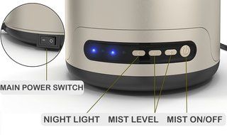 GENIANI Premium Cool Mist Humidifier 2L, Aroma Oil Mix, Ultrasonic Super Quiet Operation WITH FILTER N2