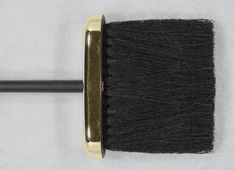 "MINI" Miniature Colonial Fireplace Hearth Woodstove Tool Set with Classic Ball Handles - BRASS on BLACK N7
