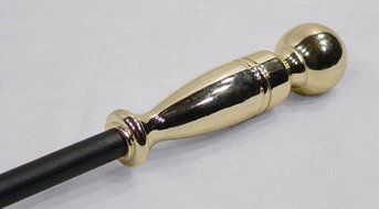 "MINI" Miniature Colonial Fireplace Hearth Woodstove Tool Set with Classic Ball Handles - BRASS on BLACK N8