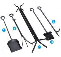 World Pride 5-piece Wrought Irontoolset,black, Fireplace Tool N5
