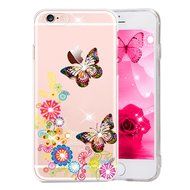 iPhone 6 Plus / 6S Plus Case,PHEZEN Beauty Butterfly Floral Flower Glitter Bling Crystal Rhinestone Diamond Clear... N11
