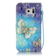 Galaxy S6 Edge Case,Galaxy S6 Edge Cover,ikasus Shiny Glitter Diamond Colorful Art Painting PU Leather Flip Wallet...