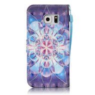 Galaxy S6 Edge Case,Galaxy S6 Edge Cover,ikasus Shiny Glitter Diamond Colorful Art Painting PU Leather Flip Wallet... N3