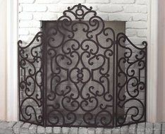 Baroque Ornate Iron Fireplace Screen N7