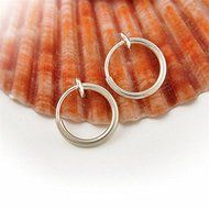 2PCS Punk Unisex Cool Nose Lips Ring Spring Clip On Hoop Earring Piercing Septum N6