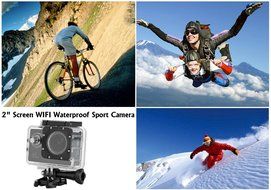 Wi-Fi Waterproof Sports Camera - Video Resolution: 1080P 30fps, 2 Inch Display, HDMI, G-Sensor, LED light