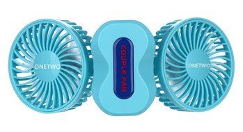 ONETWO Portable personal MINI USB battery cooling fan,Silent double head fan&#65292; 3 speed, 360 degree rotation, 1... N2