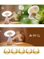 LIWUYOU Mushroom Lamp Lonizer Air Purifier USB Rechargeable LED Desk Night Light with Touch Adjustable Brightness... N4