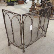 Iron Rope Entwined Firescreen | Tassel Twisted Metal Fireplace Screen N2