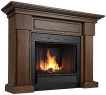 Real Flame Hillcrest Ventless Gel Fuel Fireplace Chestnut Oak N5
