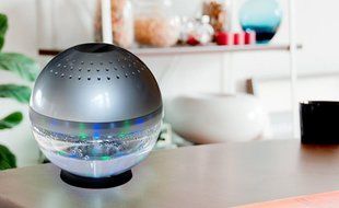 HOMY 1L Water-Based Stainless Steel Air Purifier Humidifier Air Cleaner with 27 LED Night Light N8
