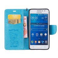 Galaxy Grand Prime Case, Galaxy Grand Prime Wallet Case,PHEZEN Cute Bear Don't Touch My Phone Design PU Leather... N38