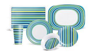 ThermoServ Melamine 13.5" Tray, Ribbon Collection, Scuba Blue N2