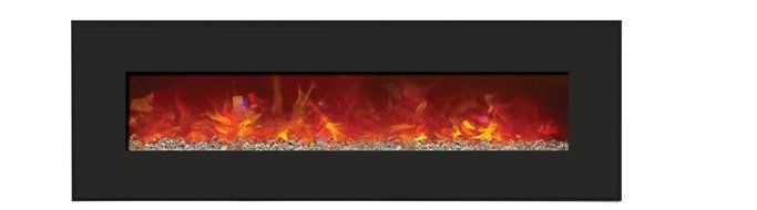 Amantii Advanced Series Wall Mount/Built-In Electric Fireplace with Coastal Blue Steel Surround, 58 Inch N24