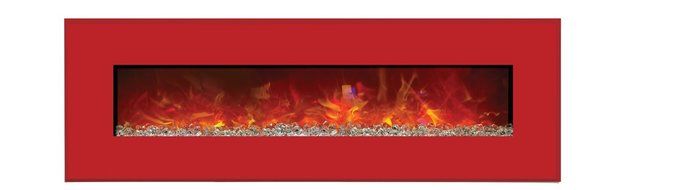 Amantii Advanced Series Wall Mount/Built-In Electric Fireplace with Coastal Blue Steel Surround, 58 Inch N25