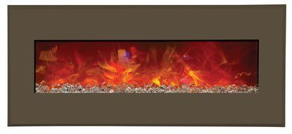 Amantii Advanced Series Wall Mount/Built-In Electric Fireplace with Coastal Blue Steel Surround, 58 Inch N26