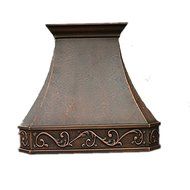 MCM3 Wall Mounted Copper Range Hood, 30" L x 21" W (front to back) x 27" H (&plusmn; 1/2"),Coppery