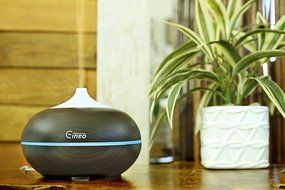 Essential Oil Aromatherapy Diffuser by Eineo. 300ml Ultrasonic Quiet Cool Mist Humidifier with 12 Color LED Lights...