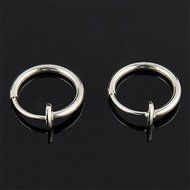 2PCS Punk Unisex Cool Nose Lips Ring Spring Clip On Hoop Earring Piercing Septum N7