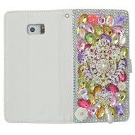 Spritech(TM) Bling Phone Case For Samsung Galaxy S6 Edge Plus,3D Handmade Colorful Crystal White Flower Accessary... N21