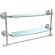 Allied Brass RD-34TB/18-PC 18 Double Glass Shelf with TB Polished Chrome by Allied Brass