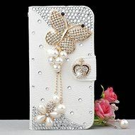 Spritech(TM) Bling Phone Case For Samsung Galaxy S6 Edge Plus,3D Handmade Colorful Crystal White Flower Accessary... N26